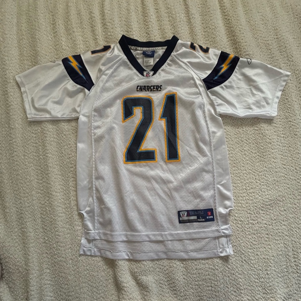 Kids Chargers White and Blue Jersey